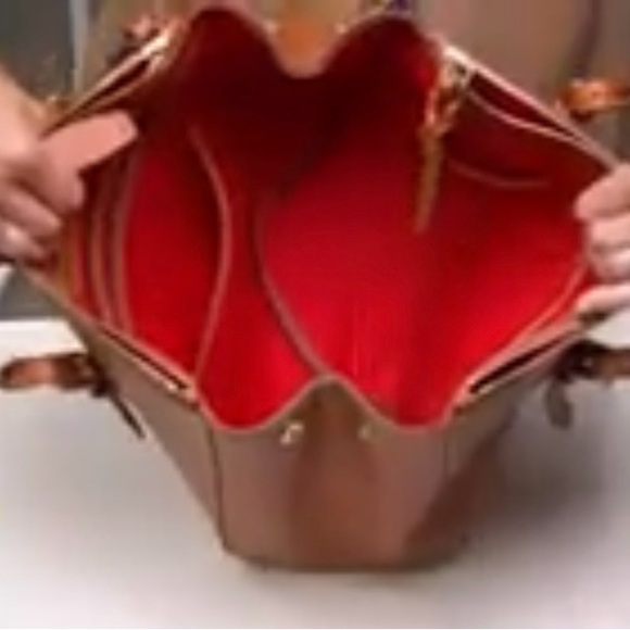 Dooney & Bourke Miller Satchel Leather Bag Coral Pink Brown Pebbled Leather NEW - Picture 10 of 11